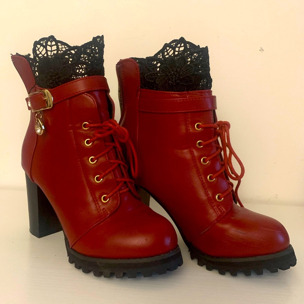 Passionow red heeled boots